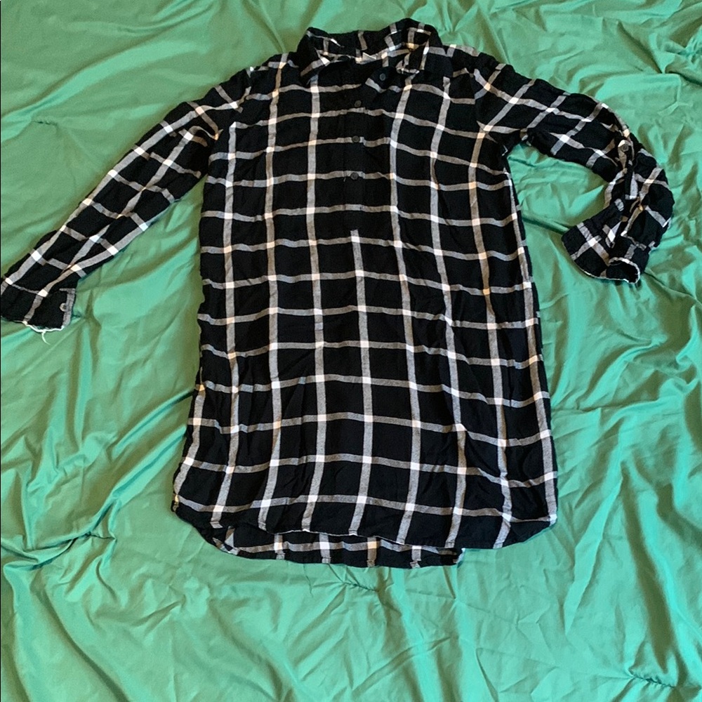 Black and White Plaid Shirt